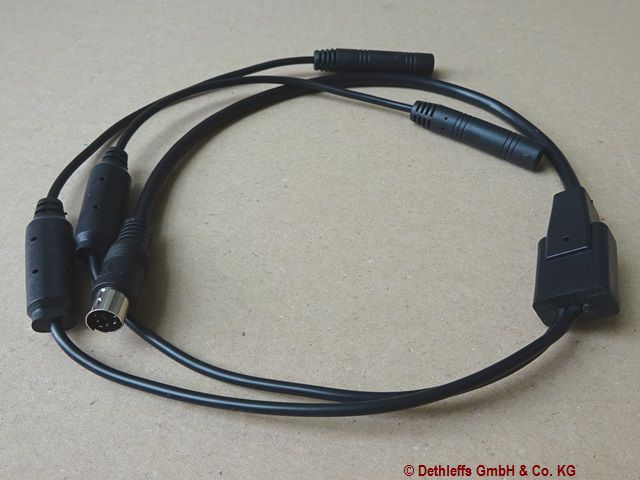 Dethleffs Adapterkabel (hinten) für SINGLE- oder TWIN-Rückfahrkamera (3 Volt) auf Waeco-Vorverkabelu