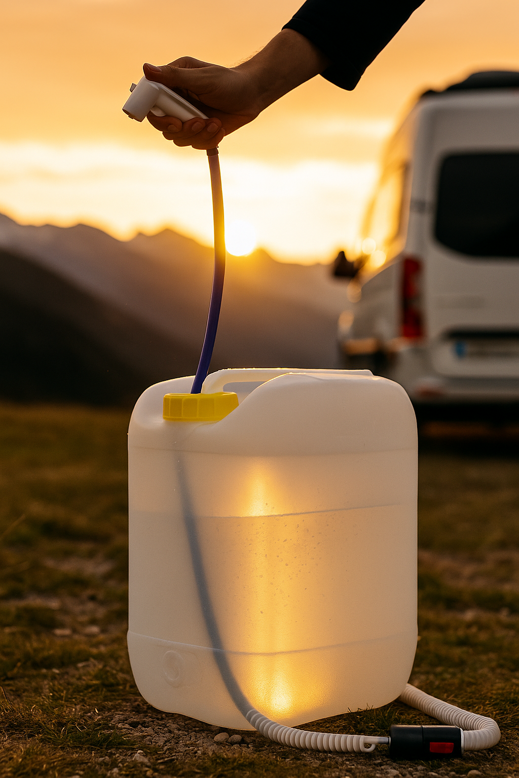 Mobildusche mit Kanister und Pumpe