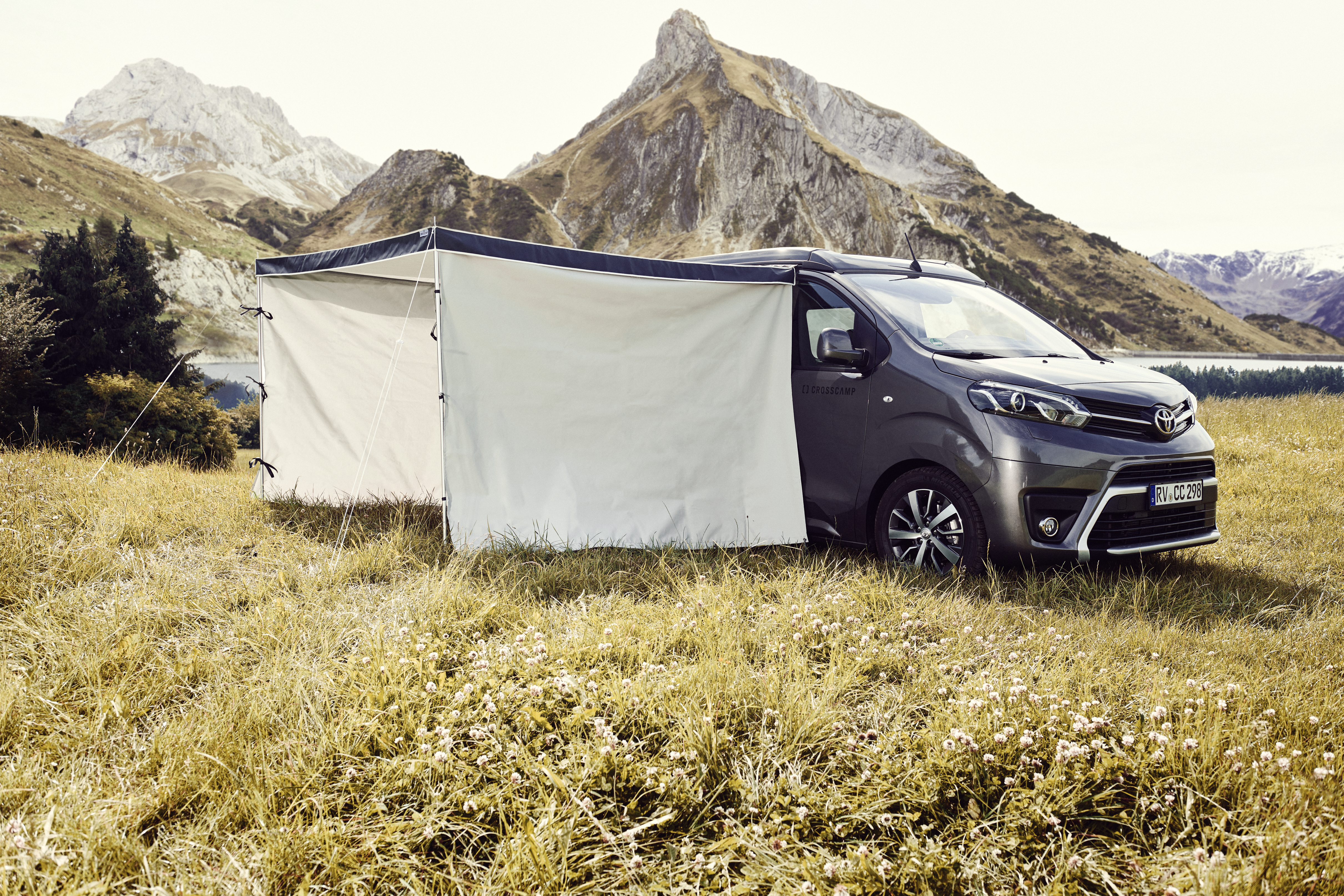 CROSSCAMP Seitenteil (Airtex) in grau 2400x1700 mm für Sonnensegel