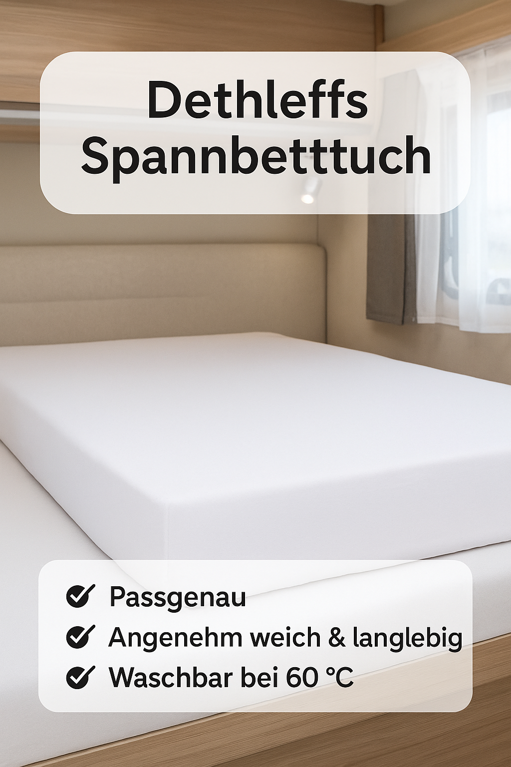 Dethleffs Spannbetttuch - A 7820 - Zusatzpolster unten - 135 x 590 x 515 mm