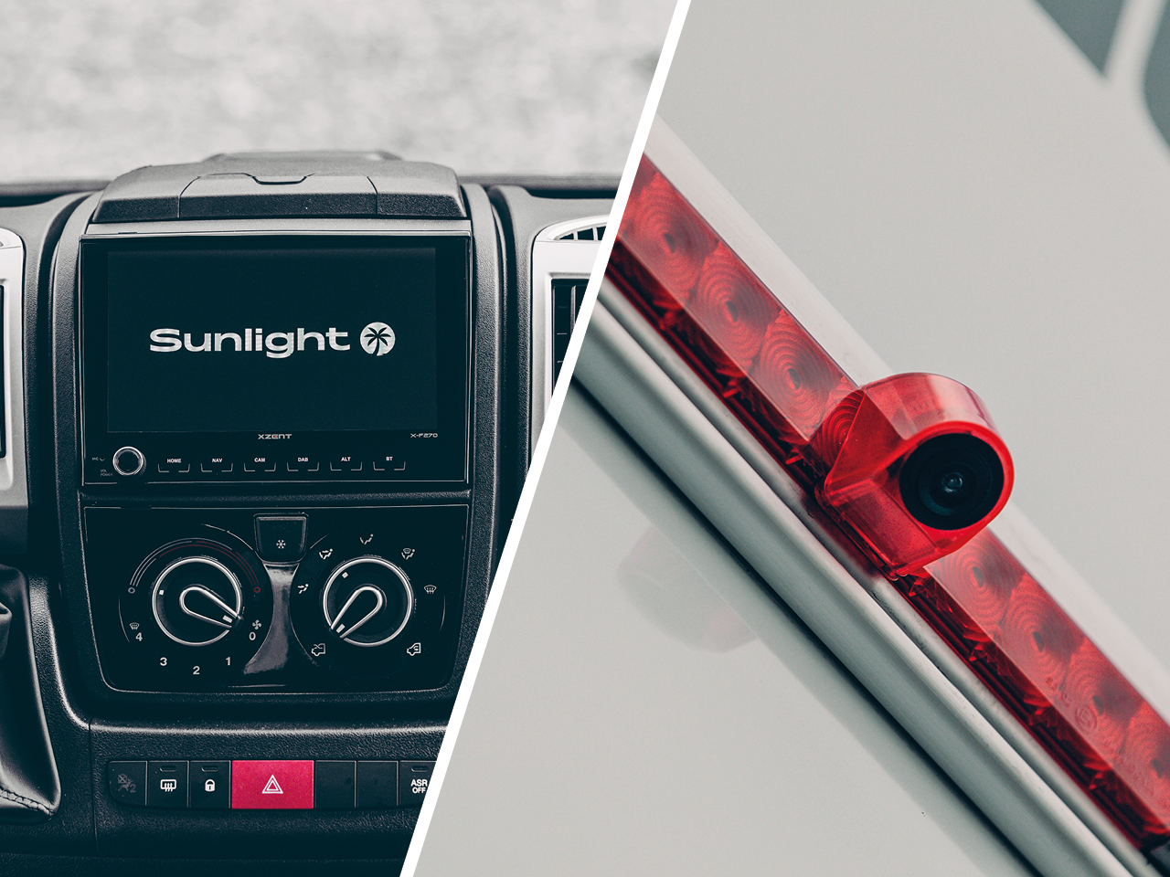 Wohnmobil Navigation von sunlight mit rückfahrkamera bild mitte geteilt