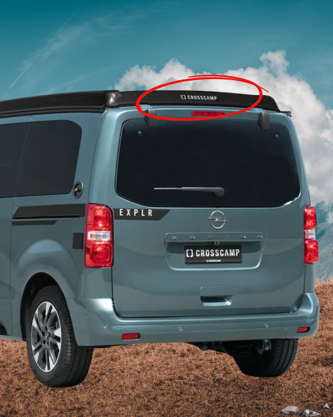 CROSSCAMP Design AufkleberHeck CC Schriftzug in Black Matte 